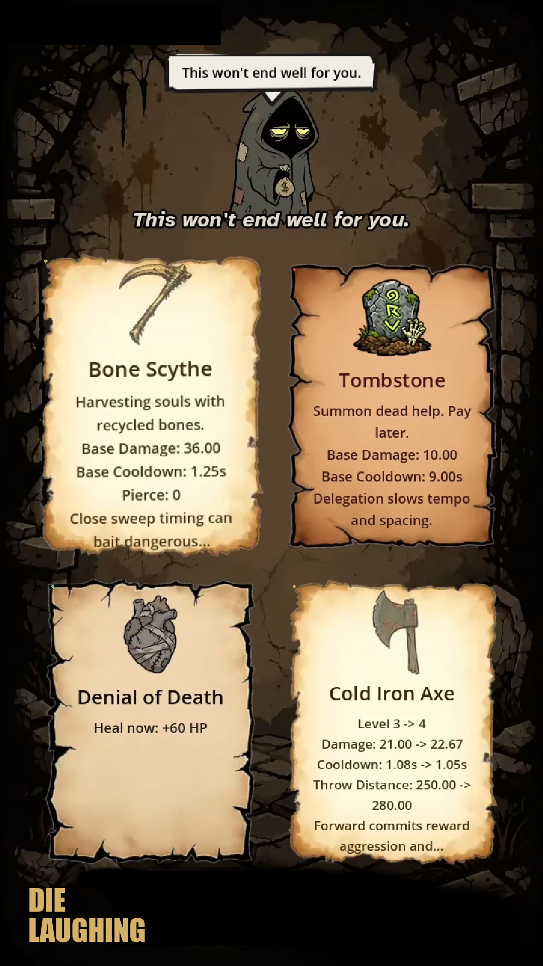 Die Laughing shop encounter with the Shopkeeper