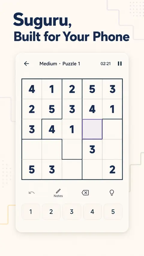 Suguru Tectonic irregular-region logic puzzle gameplay